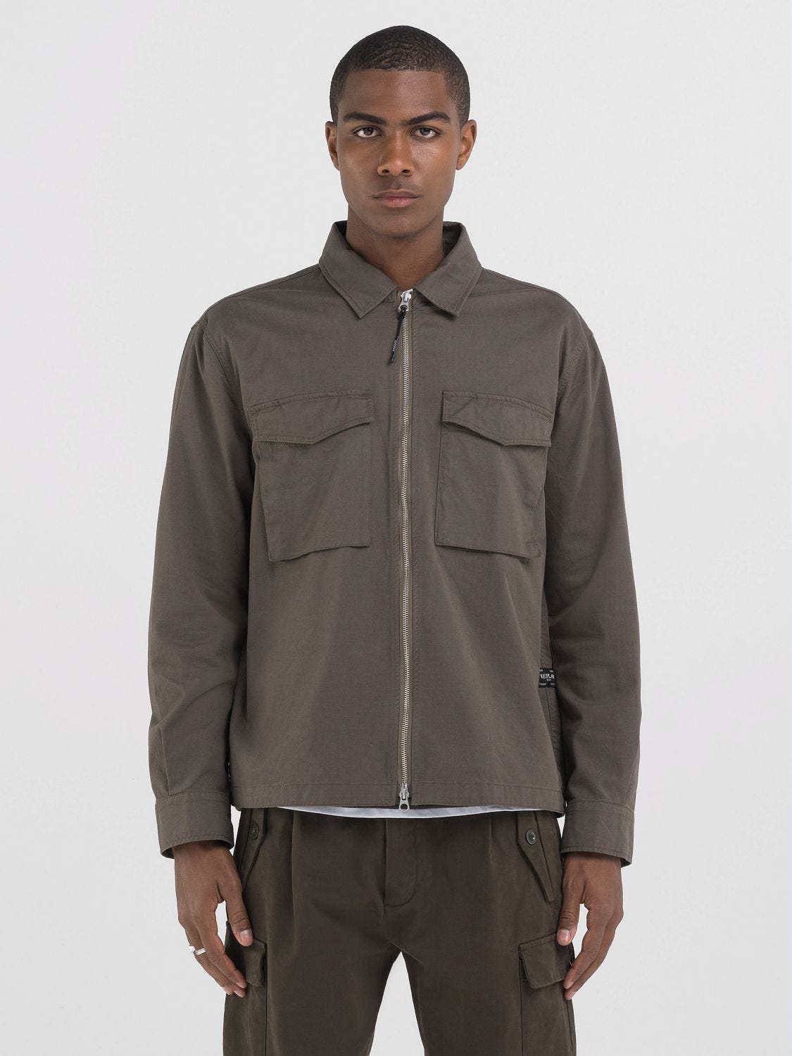 COTTON TWILL FULL ZIP SHIRT