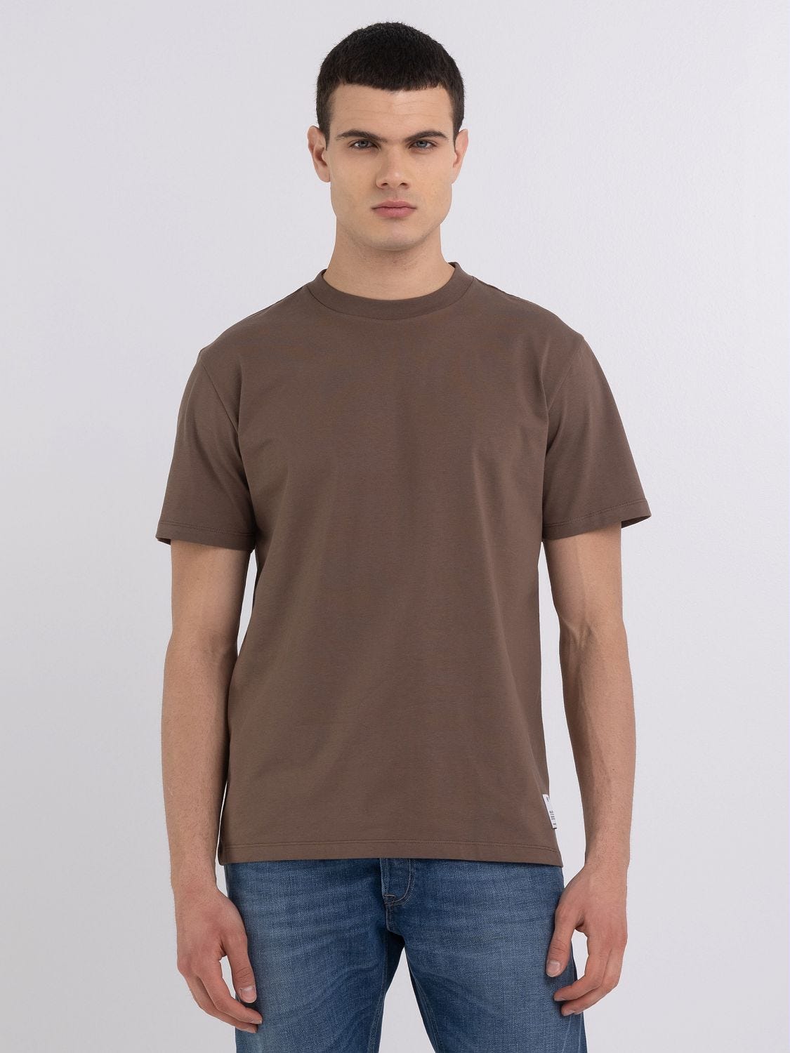 Brown crew neck t shirt new arrivals