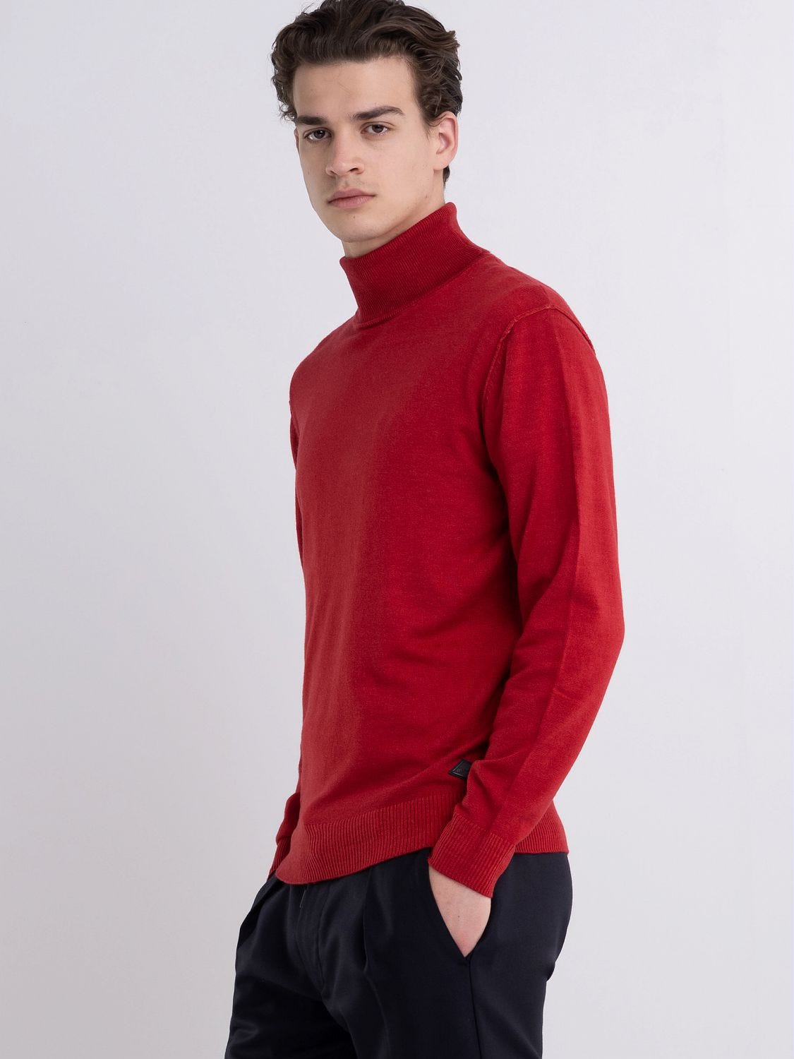 Mens red turtleneck jumper new arrivals