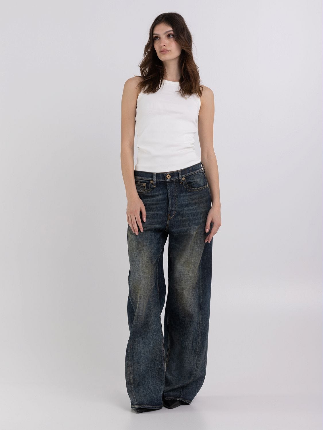 We Are Replay wide leg jeans