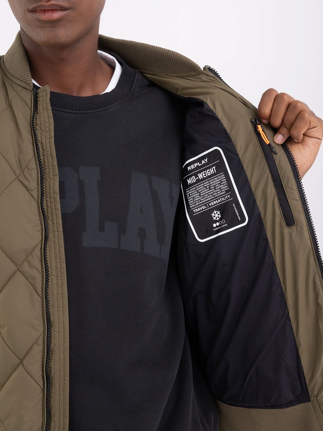 Replay diamond quilted jacket shop
