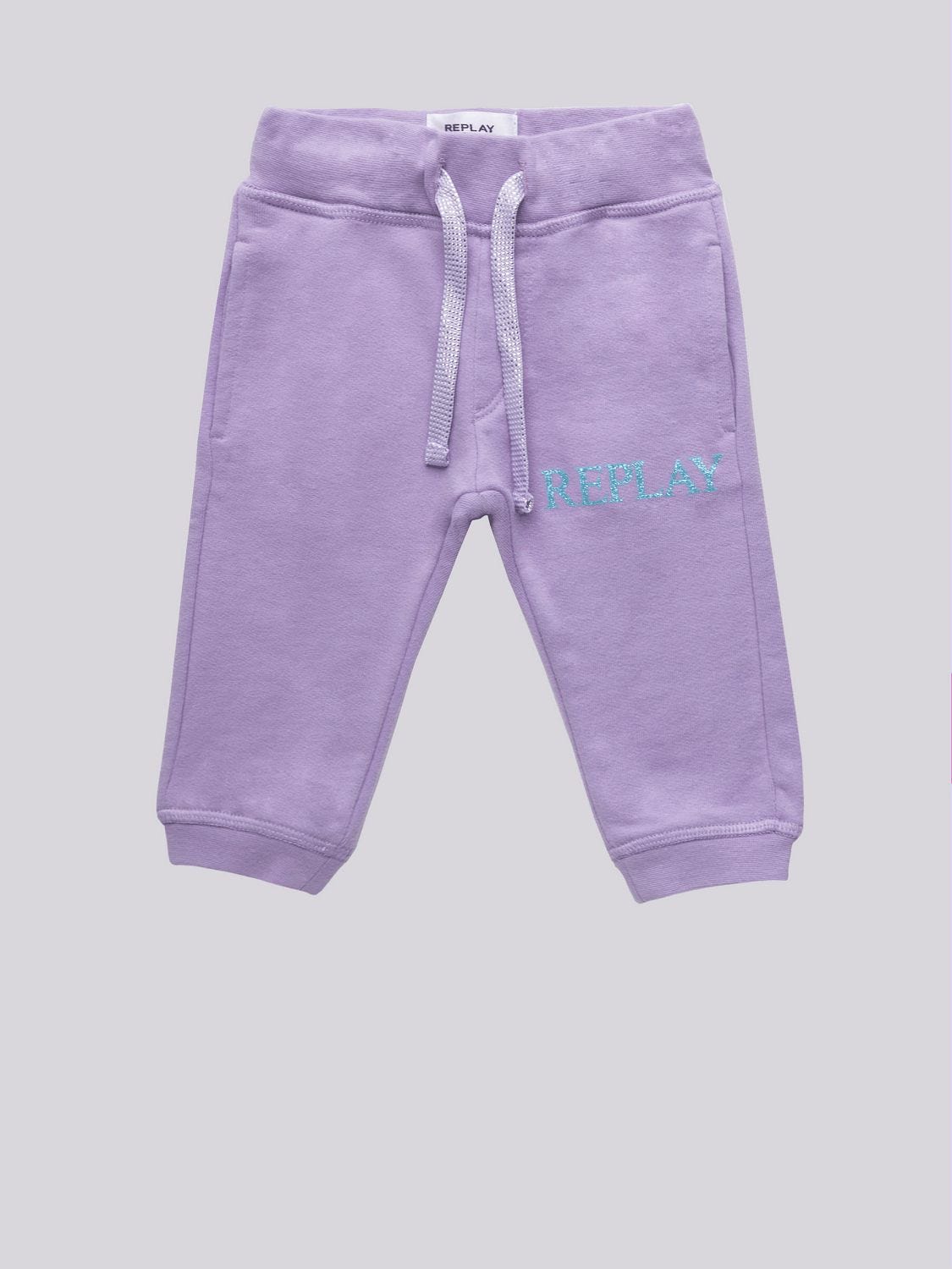 Jogger trousers with glitter print