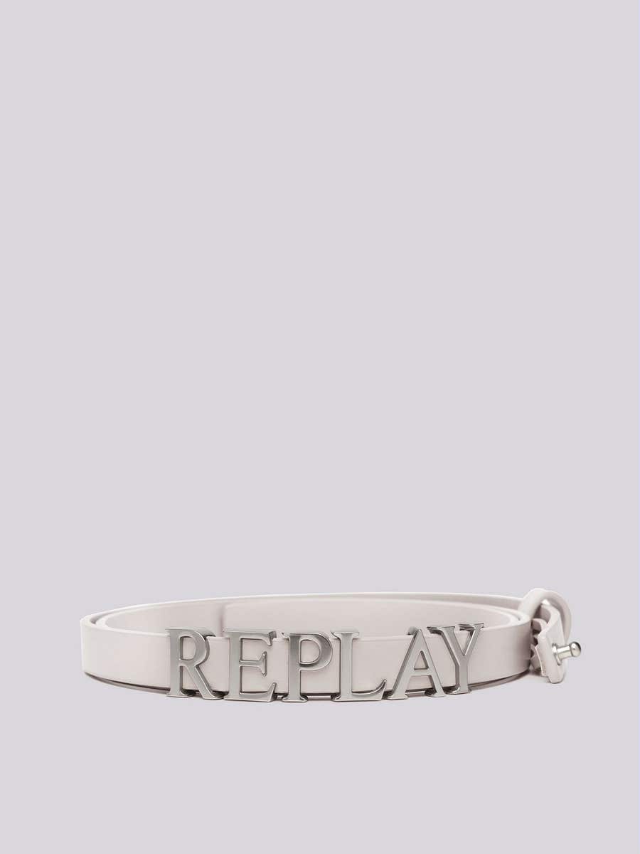 REPLAY Thin belt with lettering AW2549.005.A0458C DIRTY WHITE 1