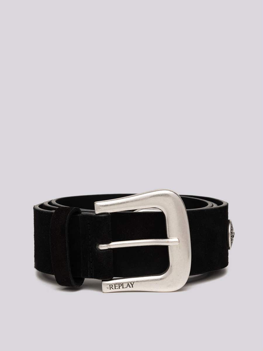 REPLAY Belt in suede with studs AW2606.000.A3054C BLACK 1