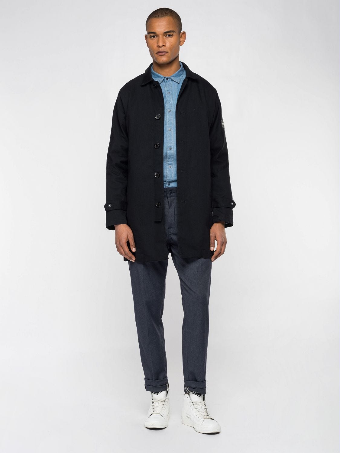 Replay black cheap denim shirt