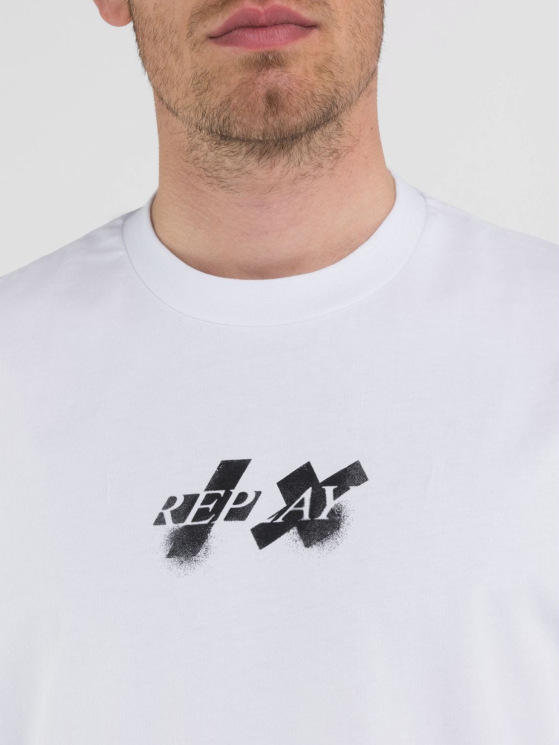 HARMONIZE CREW NECK T SHIRT WITH REPLAY X MARTIN GARRIX LOGOS FRONT AND BACK