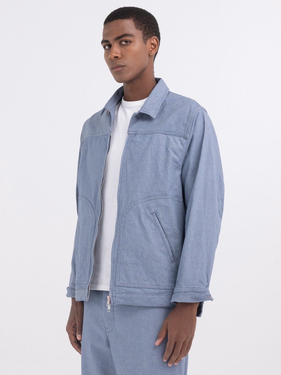 Replay Sartoriale short jacket in light blue denim