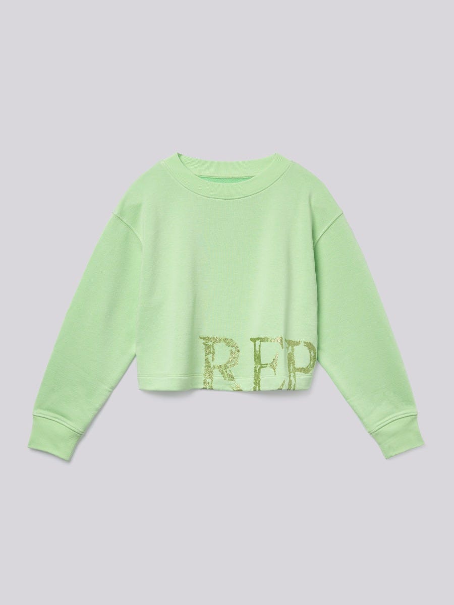 Lime green store crop top hoodie
