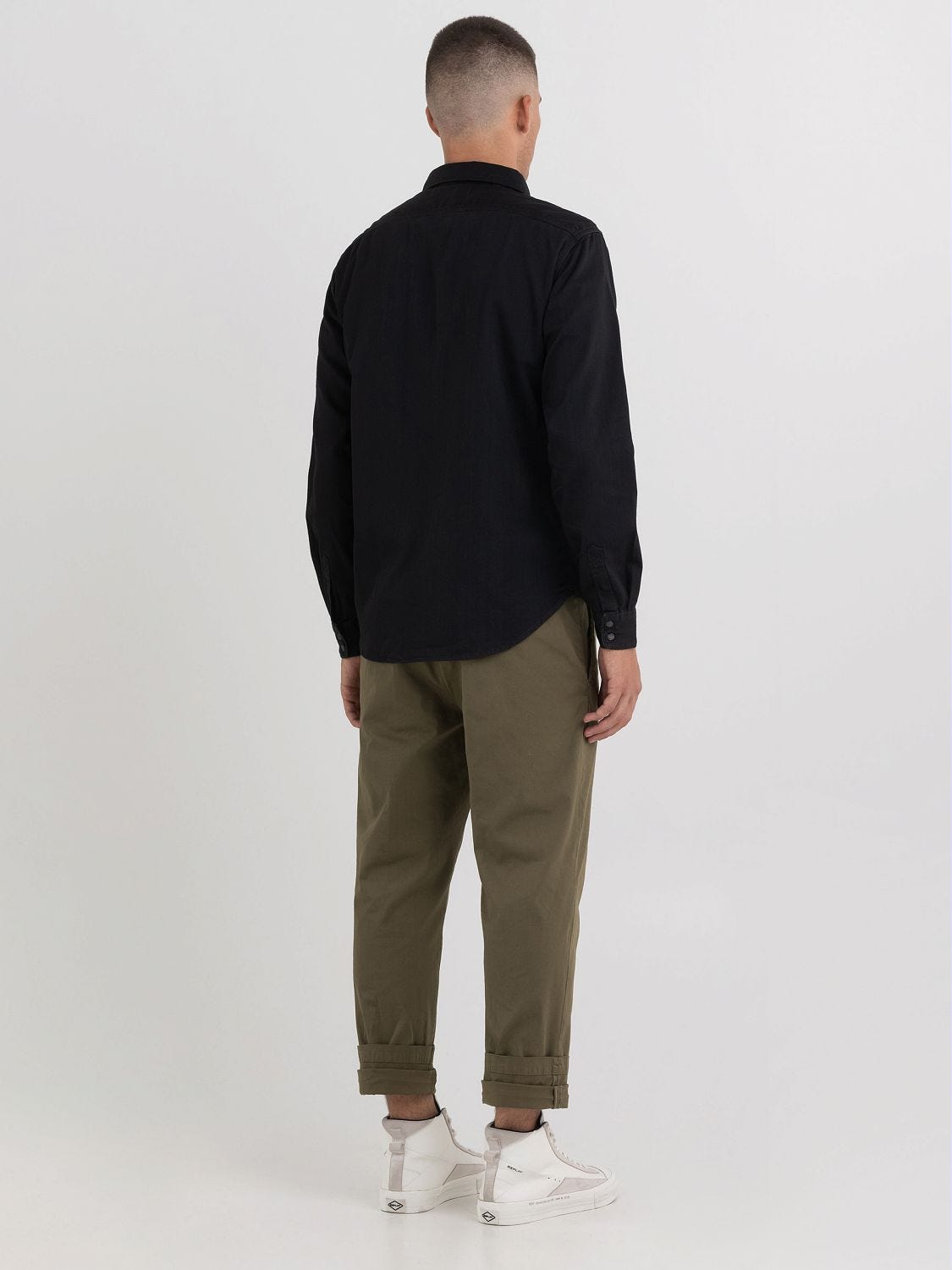 Replay black cheap denim shirt