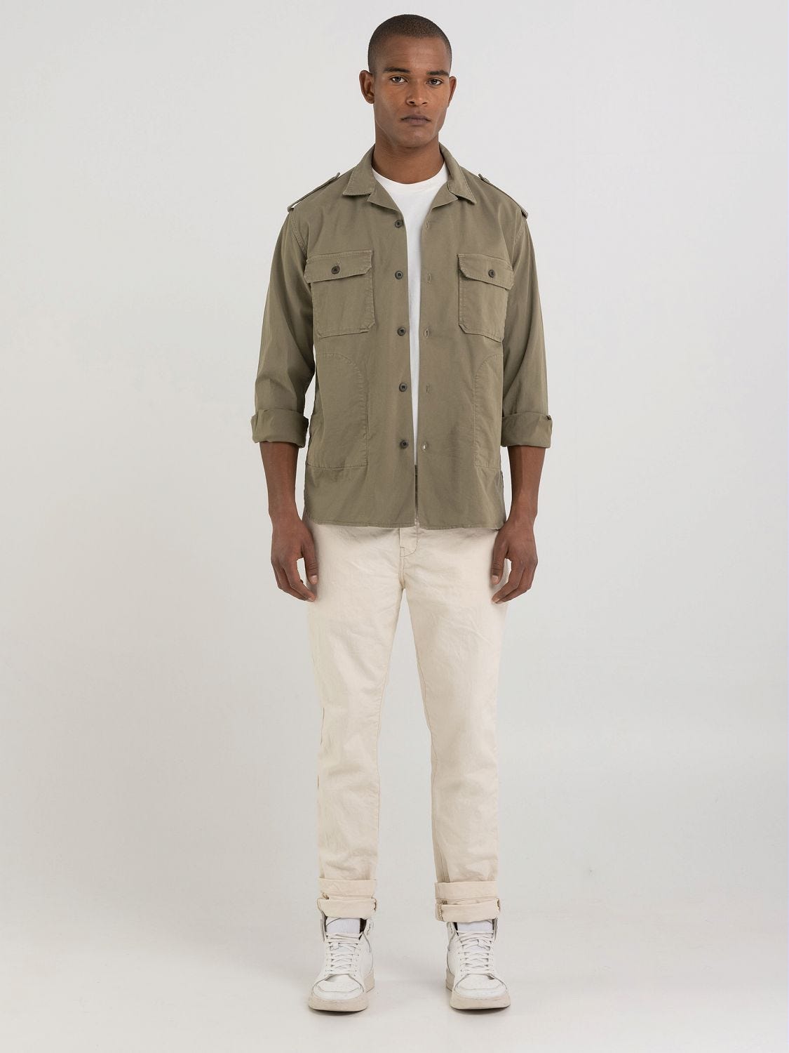 Twill discount shirt jacket