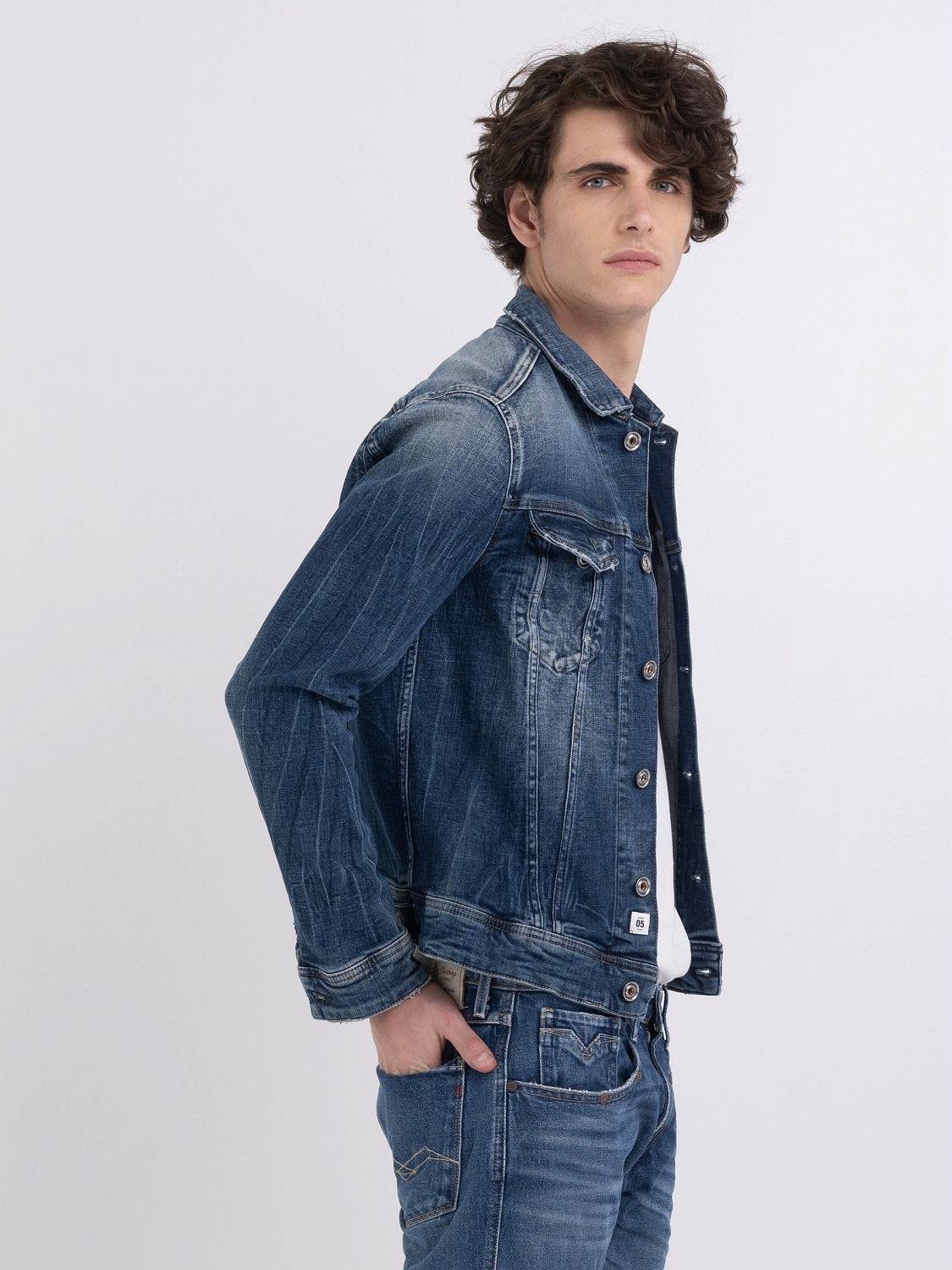 Replay blue jeans jacket cheap