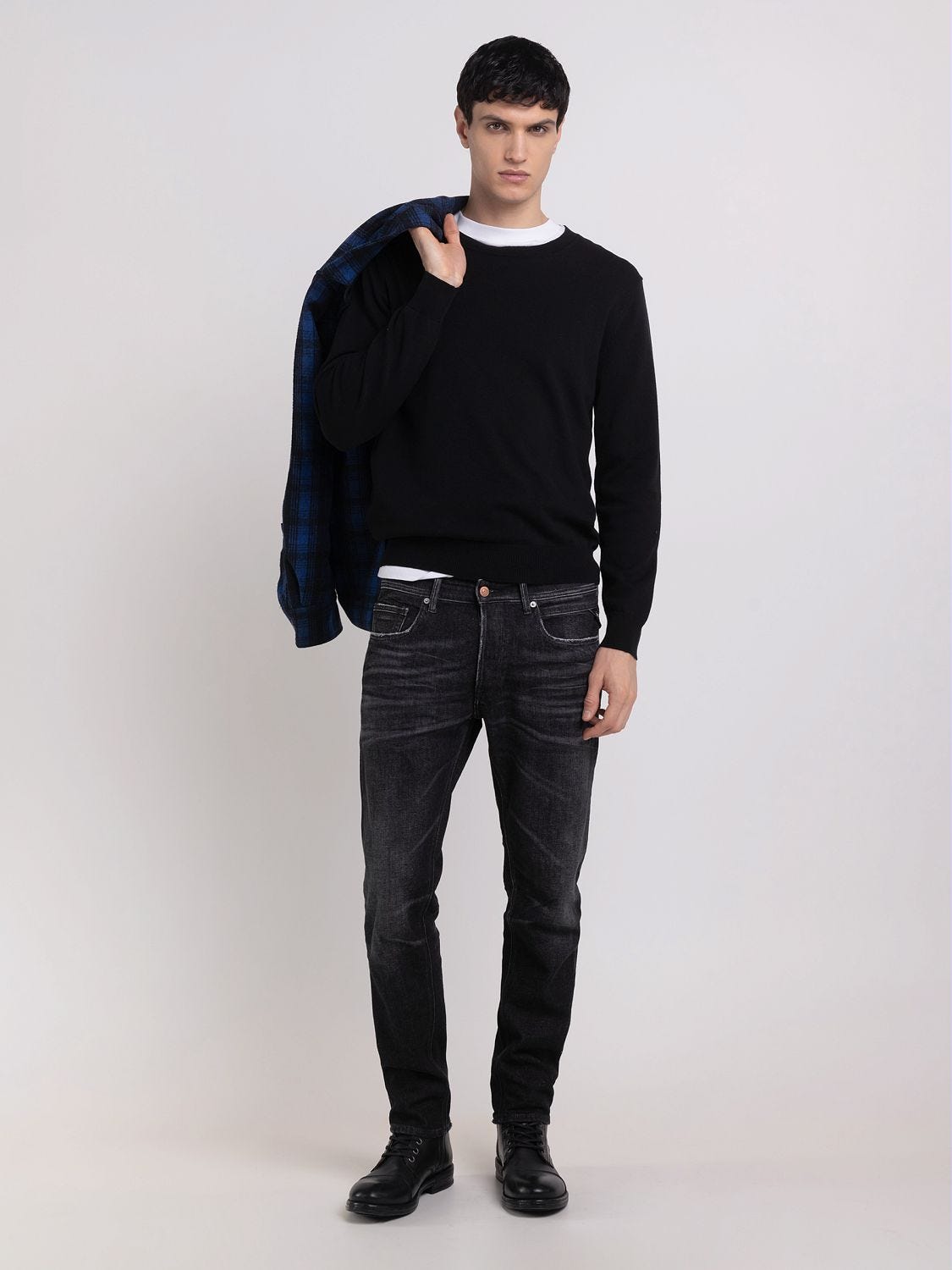 Solid sale black sweater