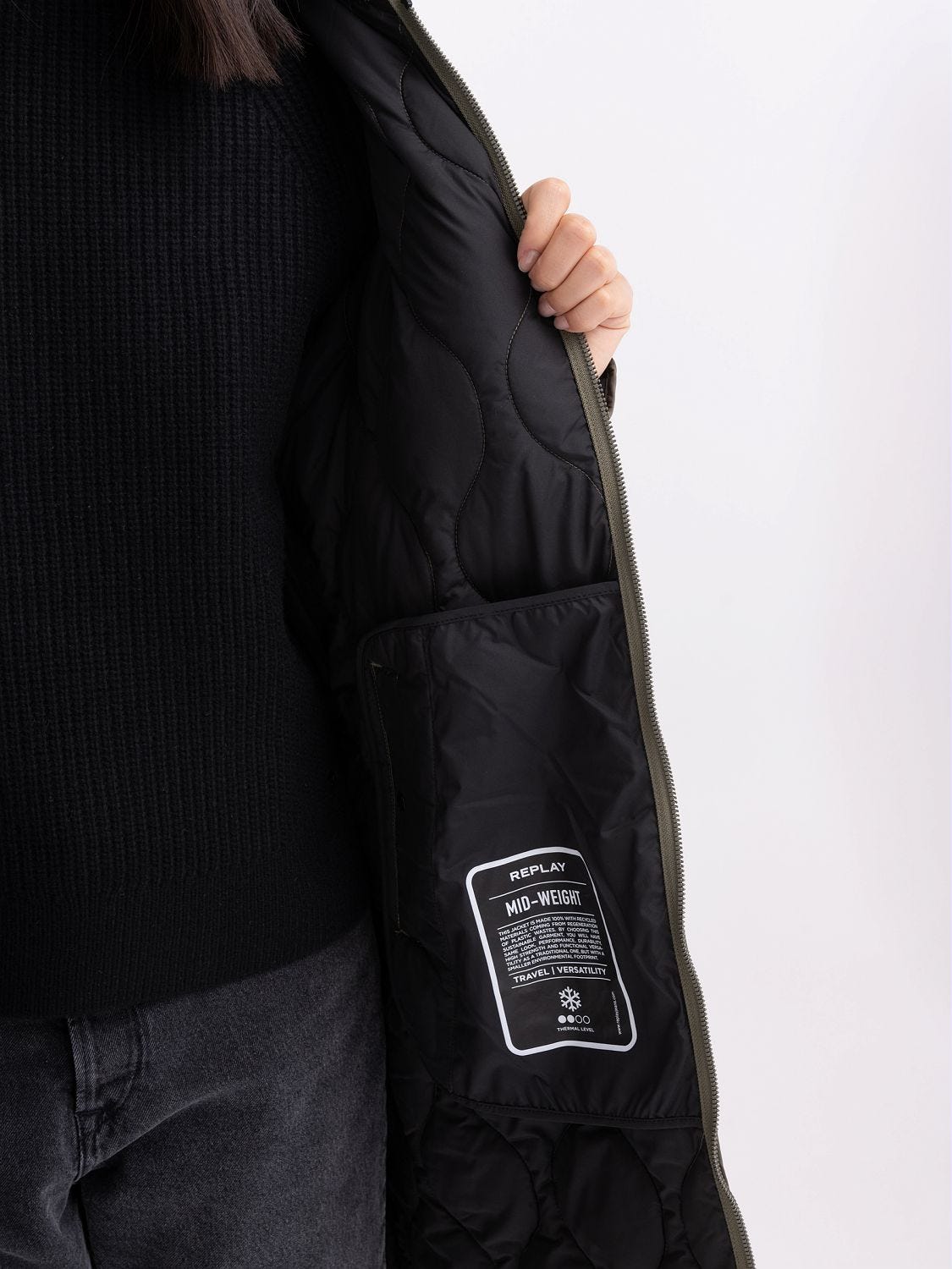 Replay quilted jacket hotsell