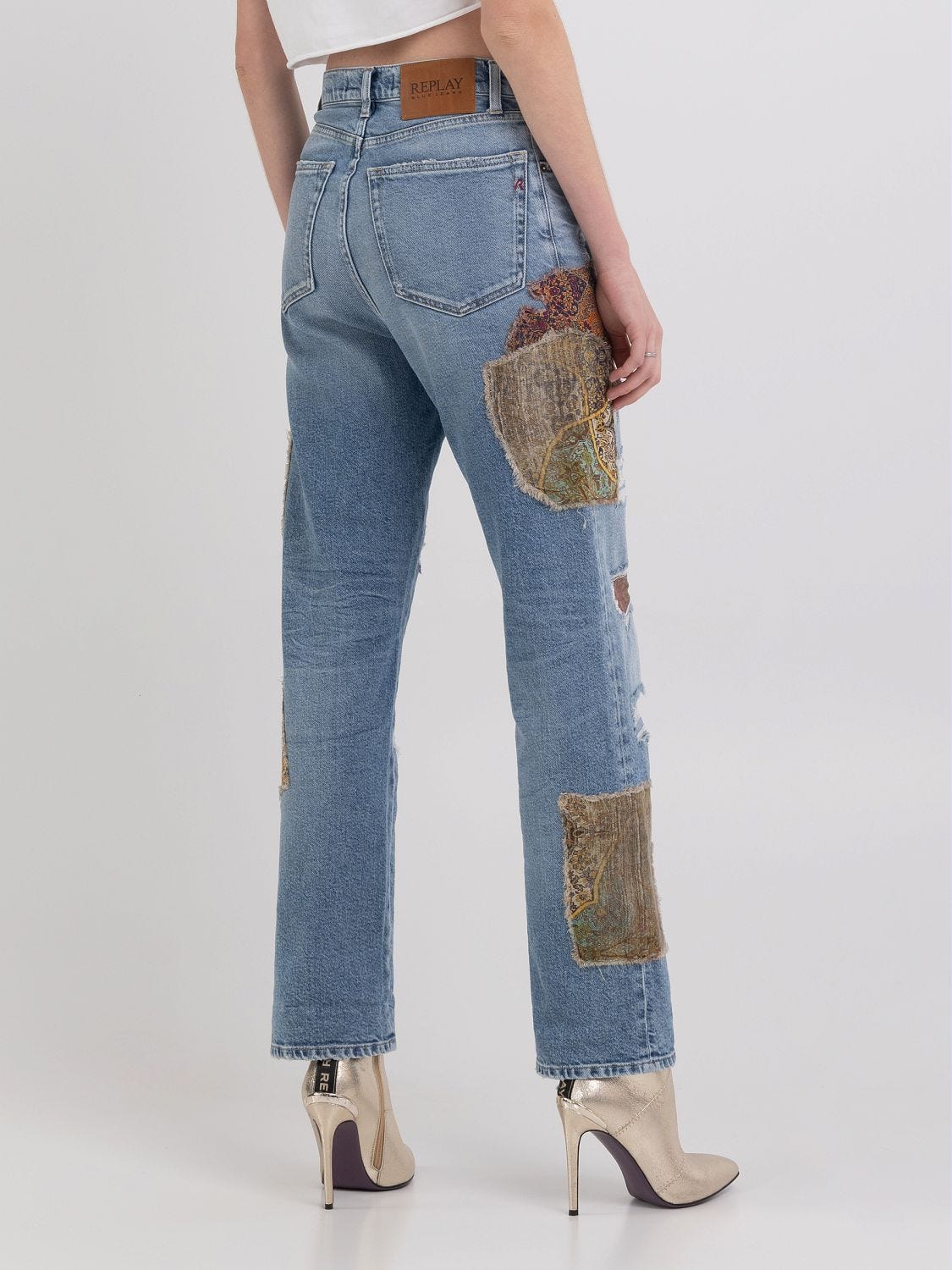 Free people patchwork jeans top