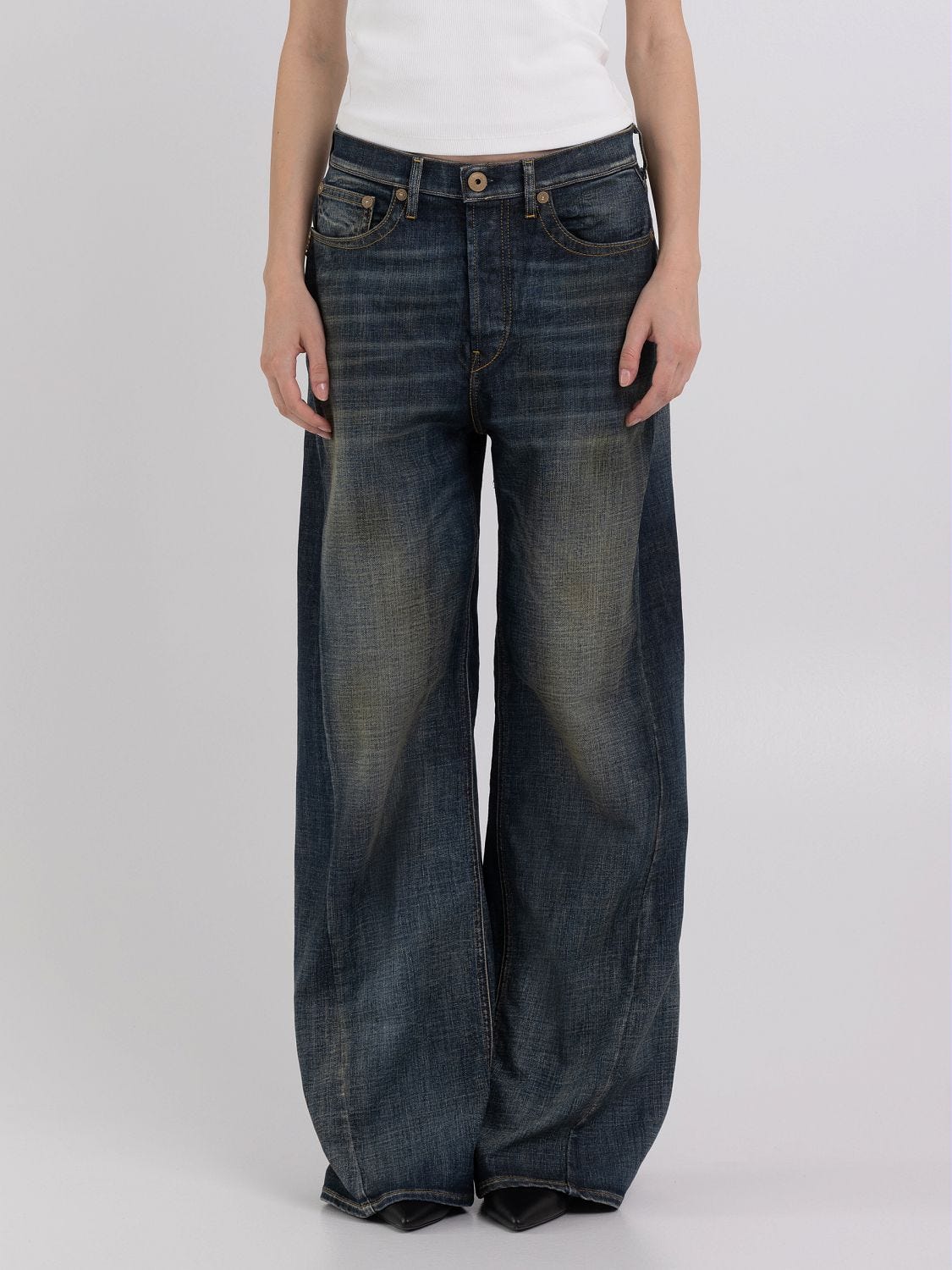We Are Replay wide leg jeans