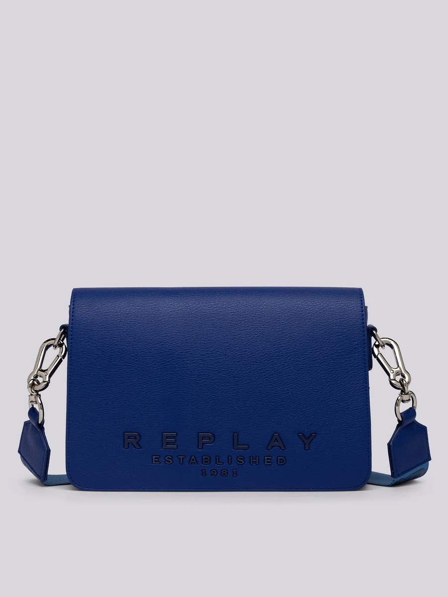 REPLAY Crossbody bag with hammered effect FW3496.000.A0344 BLUE CHINA 1