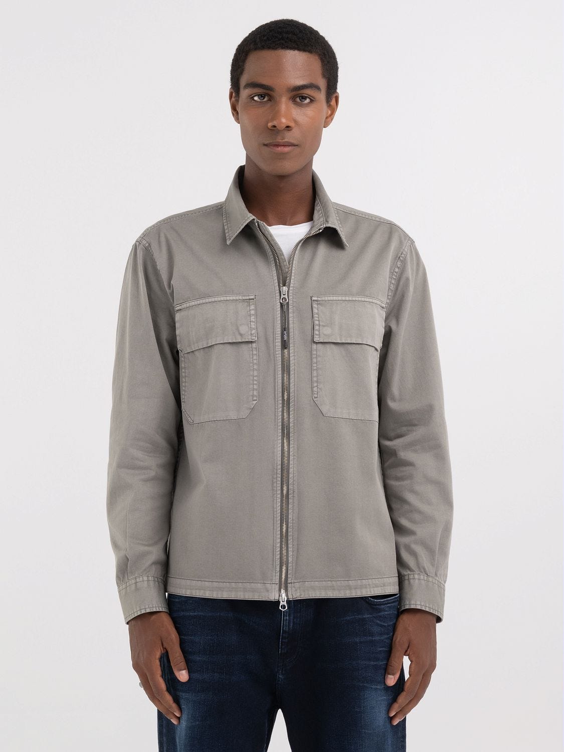 Zipper dress shirt hotsell