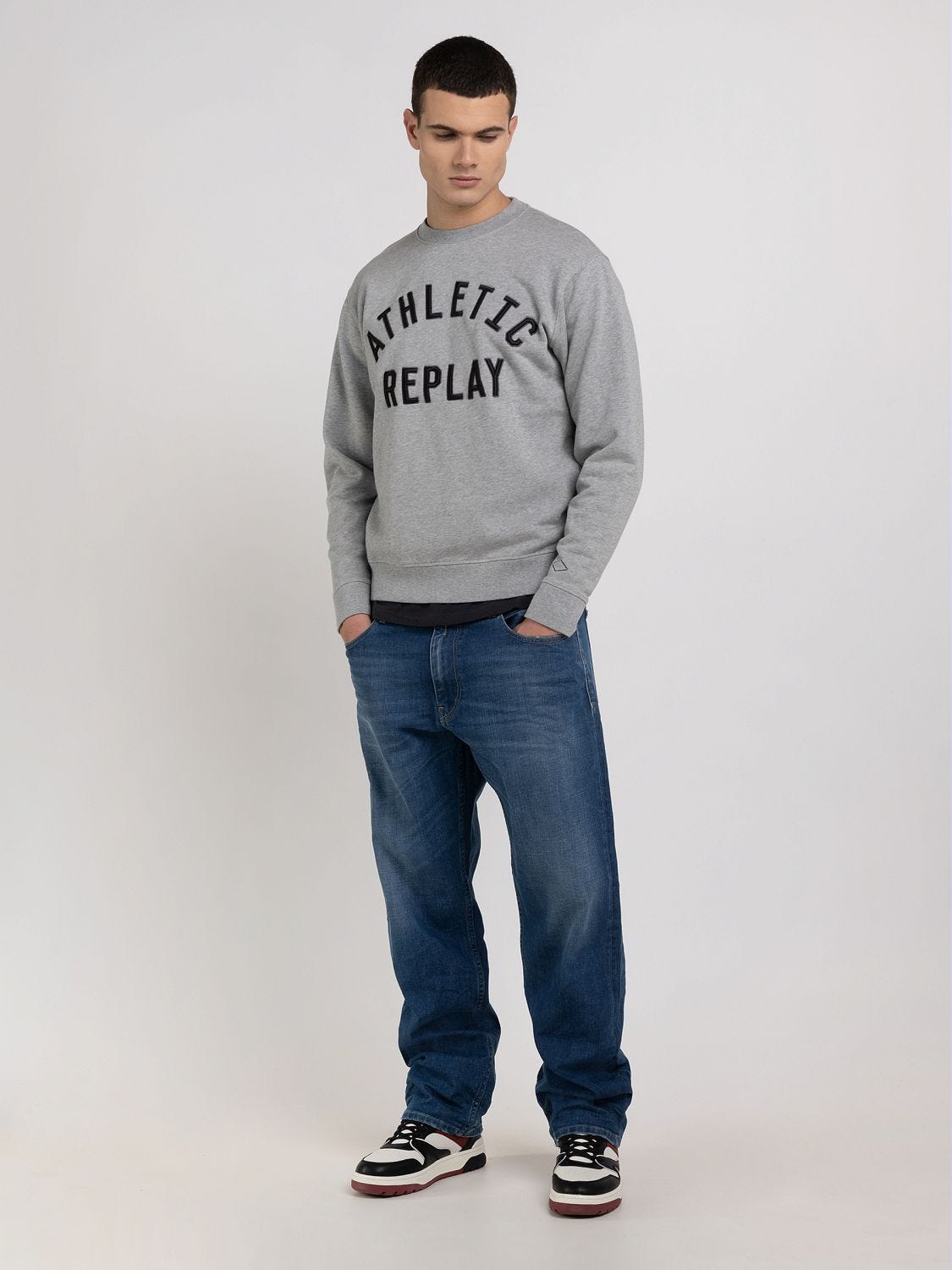 Athletic crewneck sweatshirt on sale
