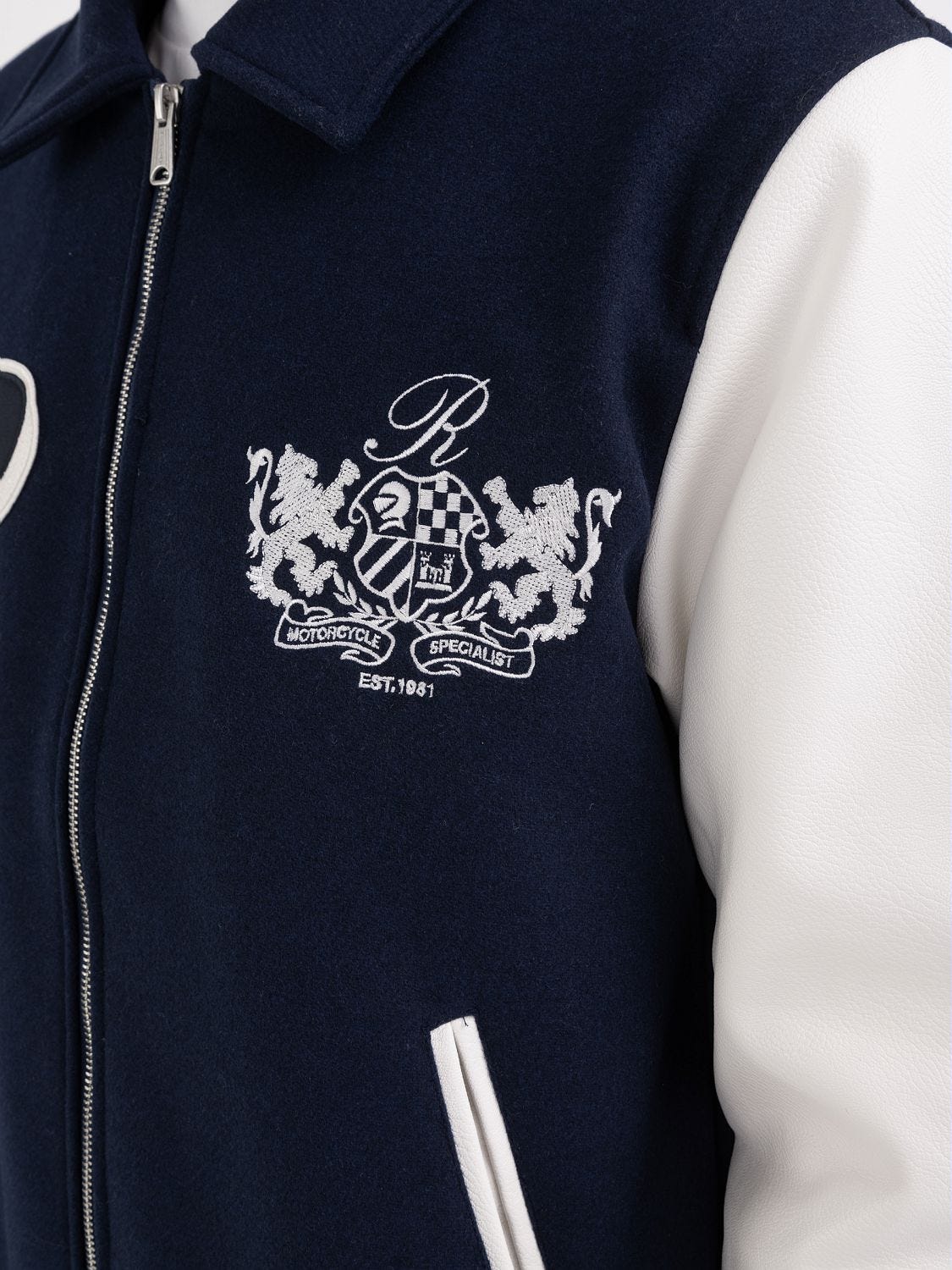 Varsity jacket sales with zipper