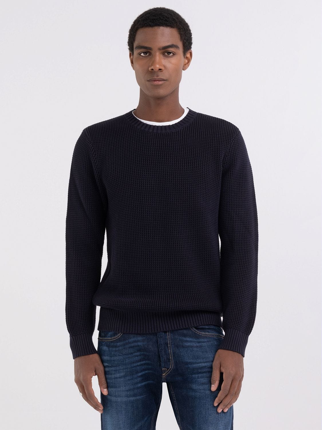 Mens cotton crewneck sweater top