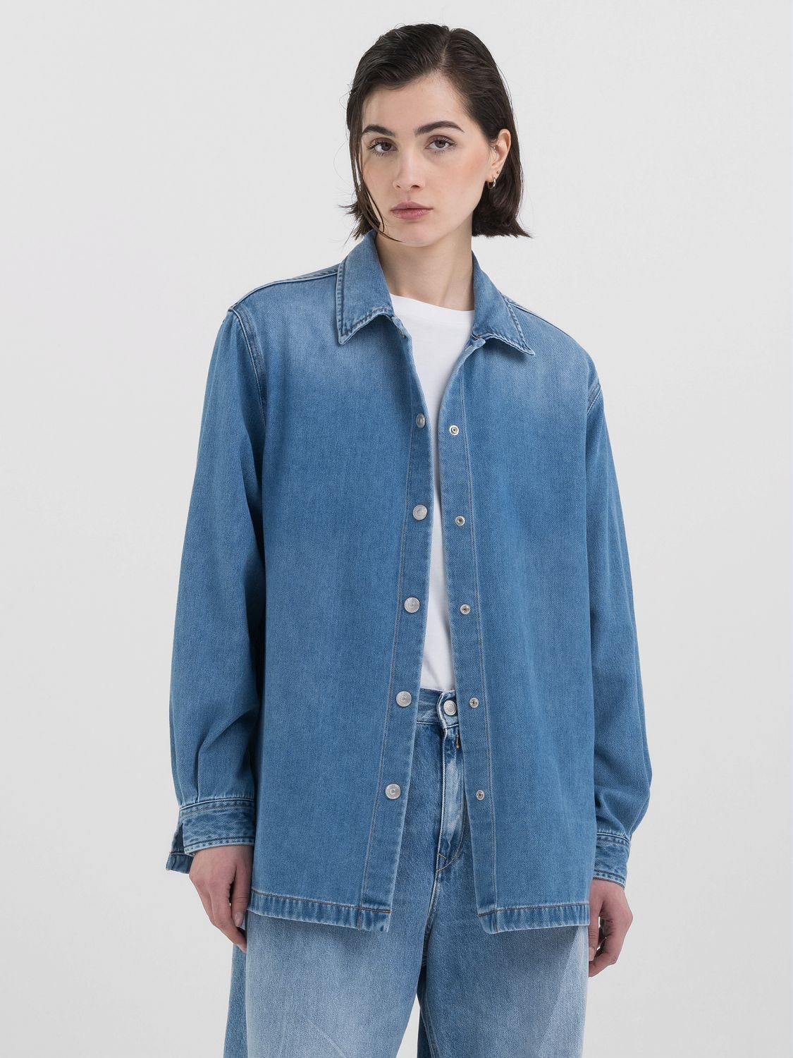 Replay denim shirt womens on sale