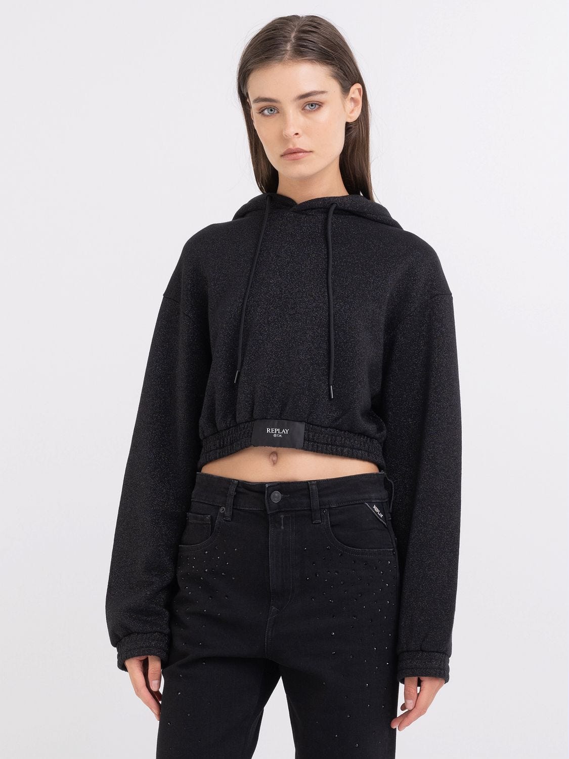 High cropped hoodie store