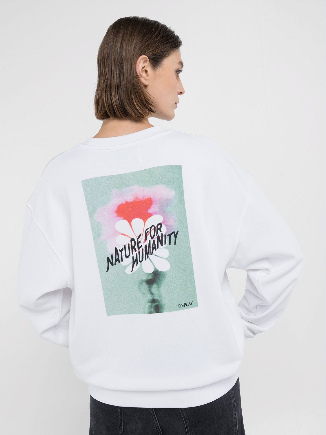 SWEATSHIRT WITH MULTI COLOURED PRINT