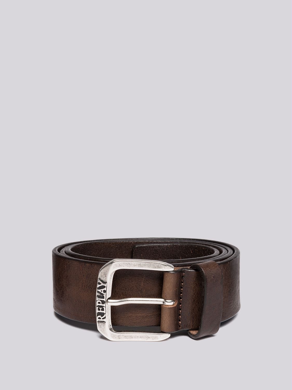 REPLAY leather belt with vintage effect