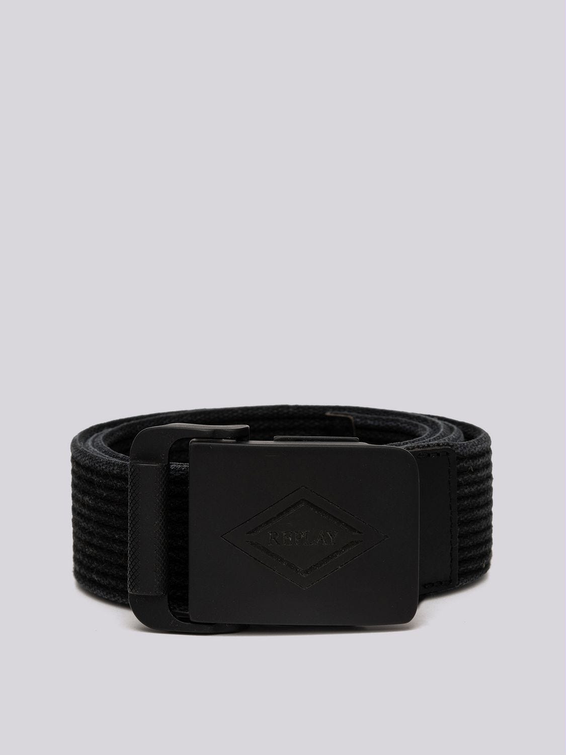 RIBBED BELT WITH SLIDING BUCKLE
