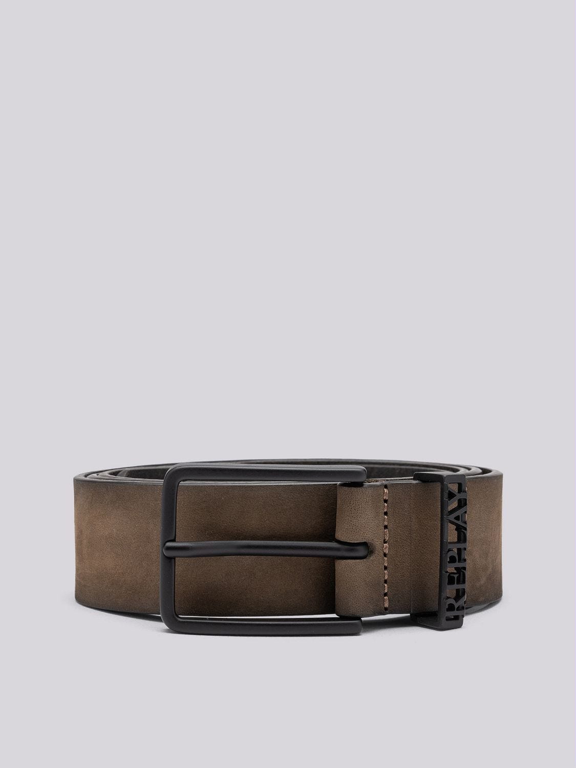 VELVET EFFECT LEATHER BELT