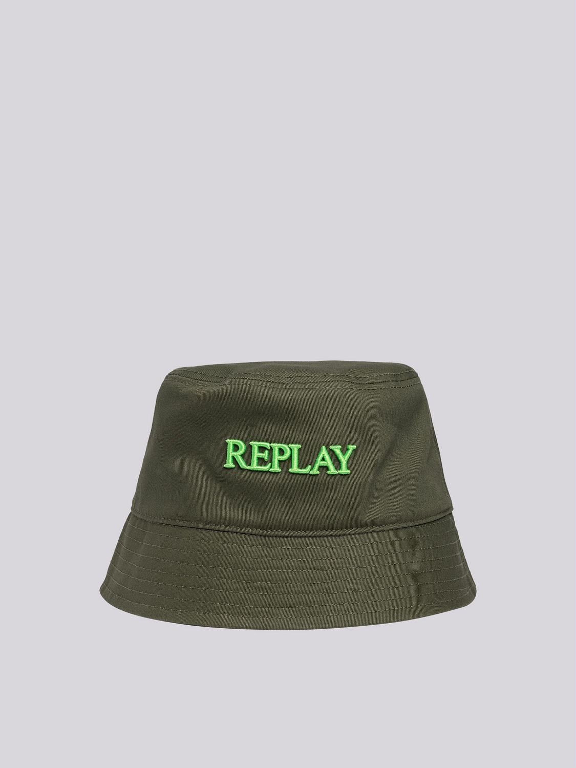 Bucket hat in twill with embroidered logo