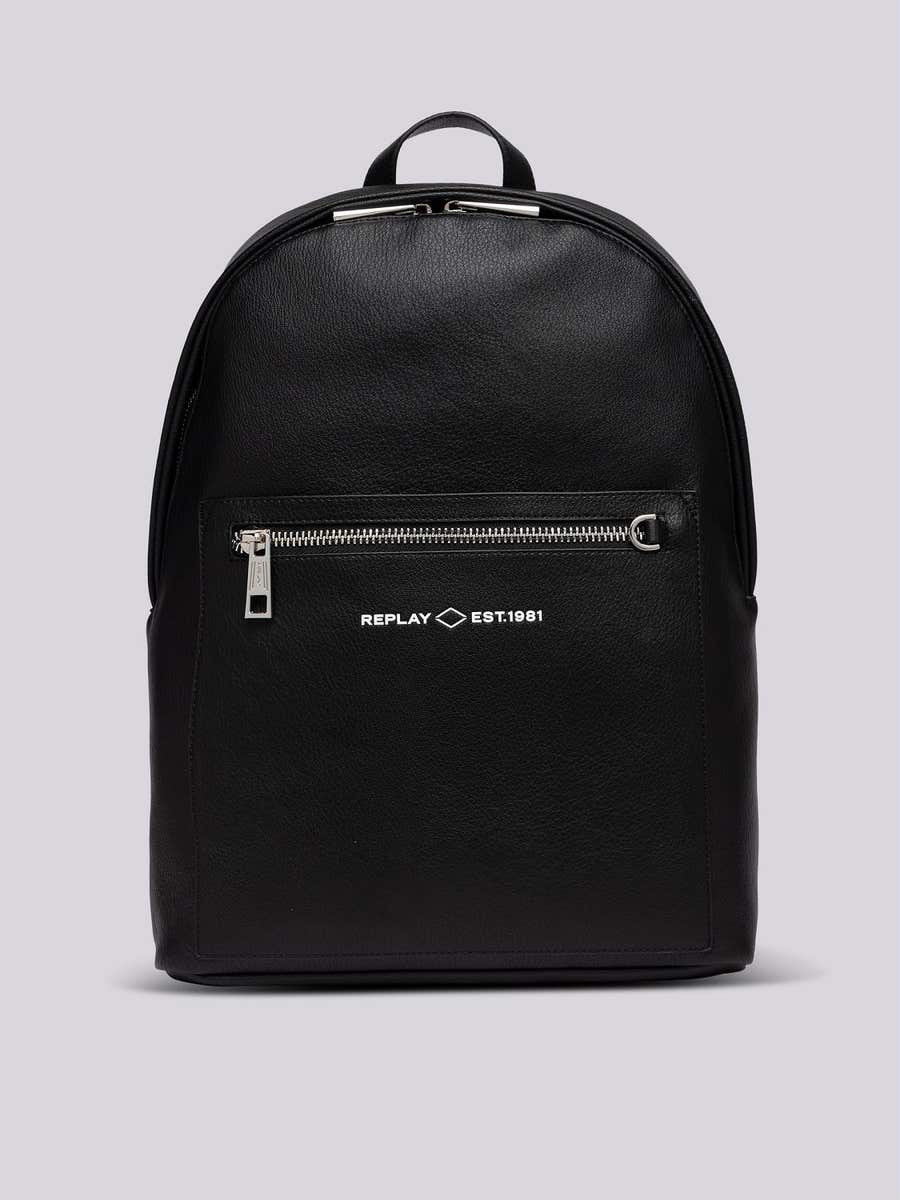 REPLAY Backpack with hammered effect FM3637.000.A0477 BLACK 1