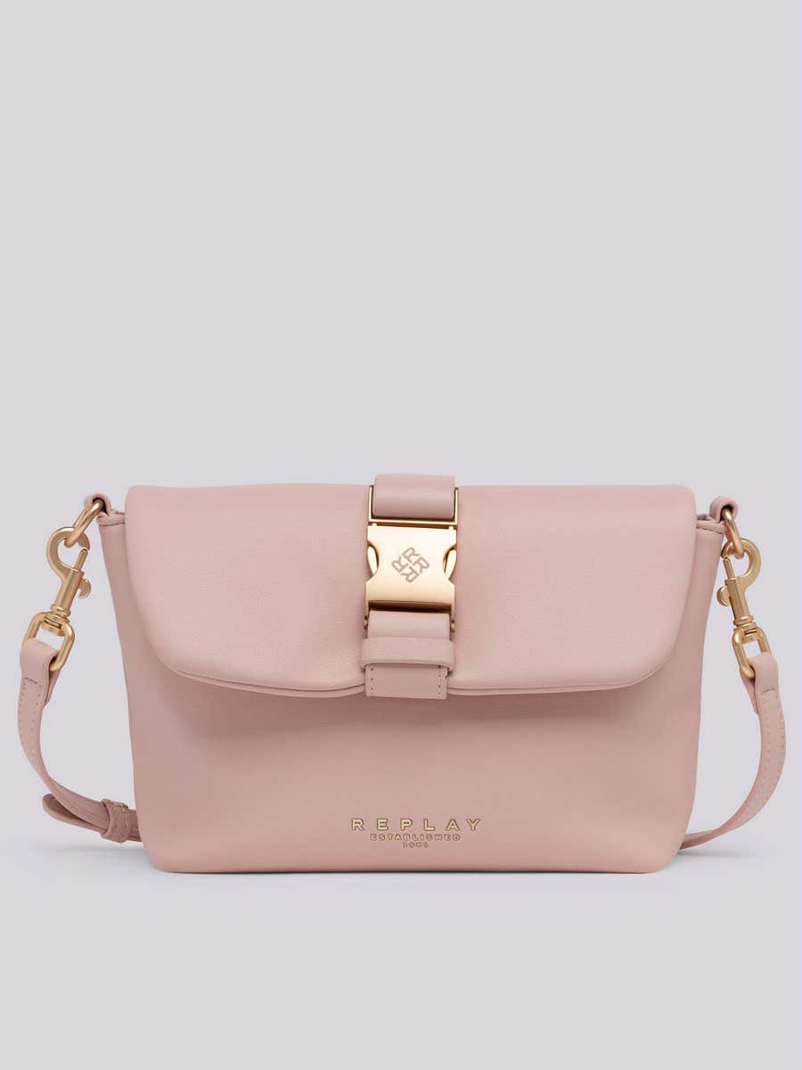 REPLAY Crossbody bag with snap buckle FW3504.000.A0363D LT PALE PINK 1