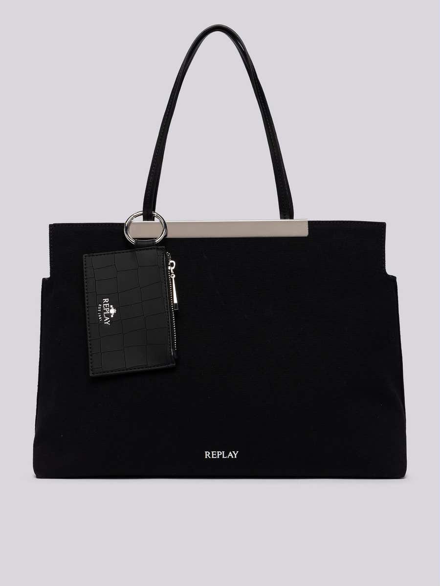 REPLAY Shoulder bag in canvas FW3607.000.A0133B BLACK 1