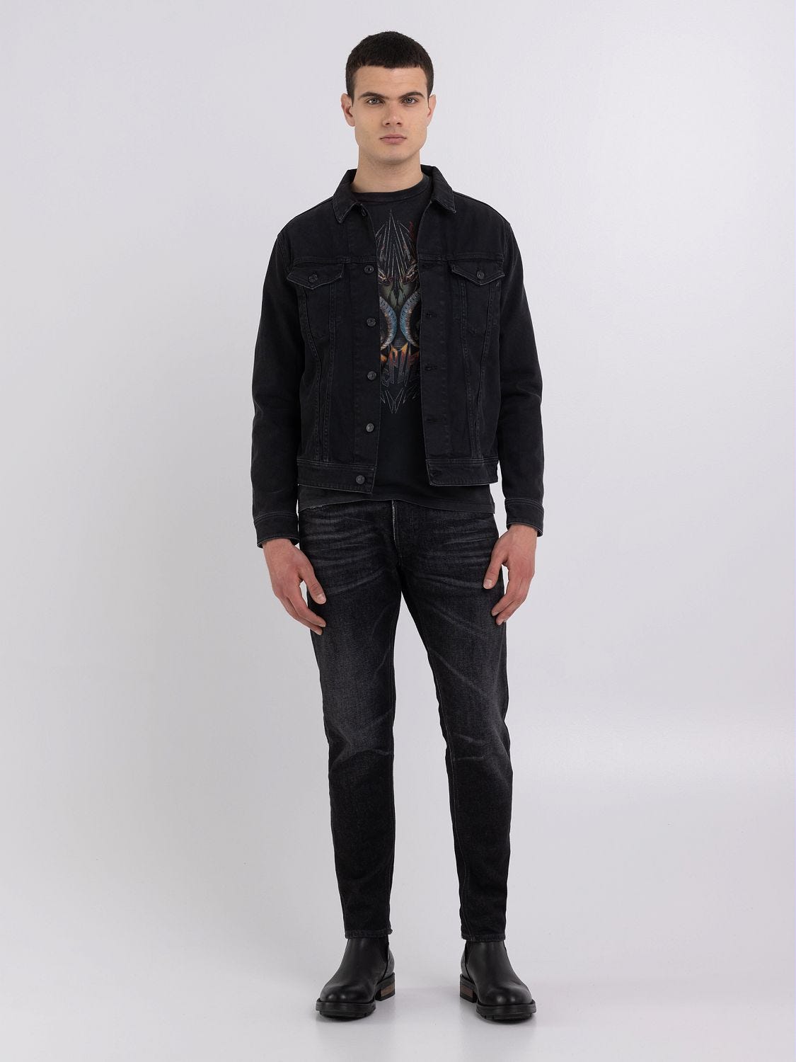 Topman oversized denim jacket in black | ASOS