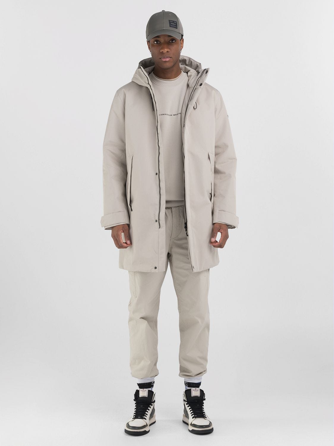 COTTON BLEND HOODED PARKA