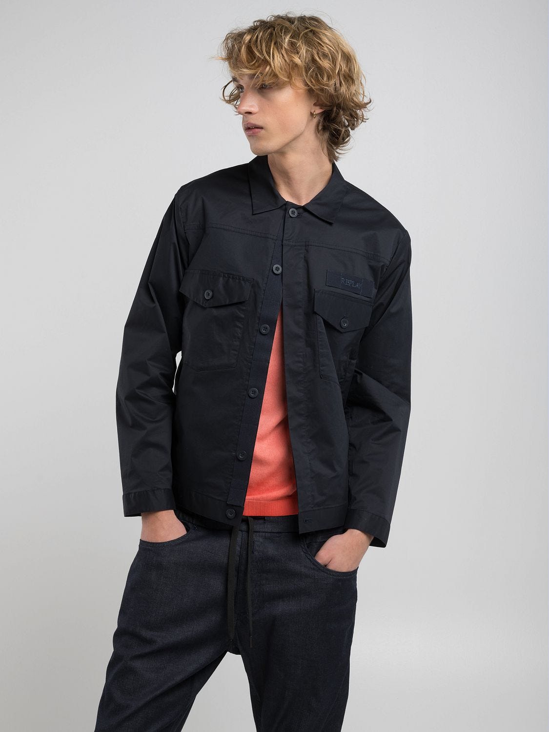 FULL-ZIP TECHNICAL FABRIC JACKET