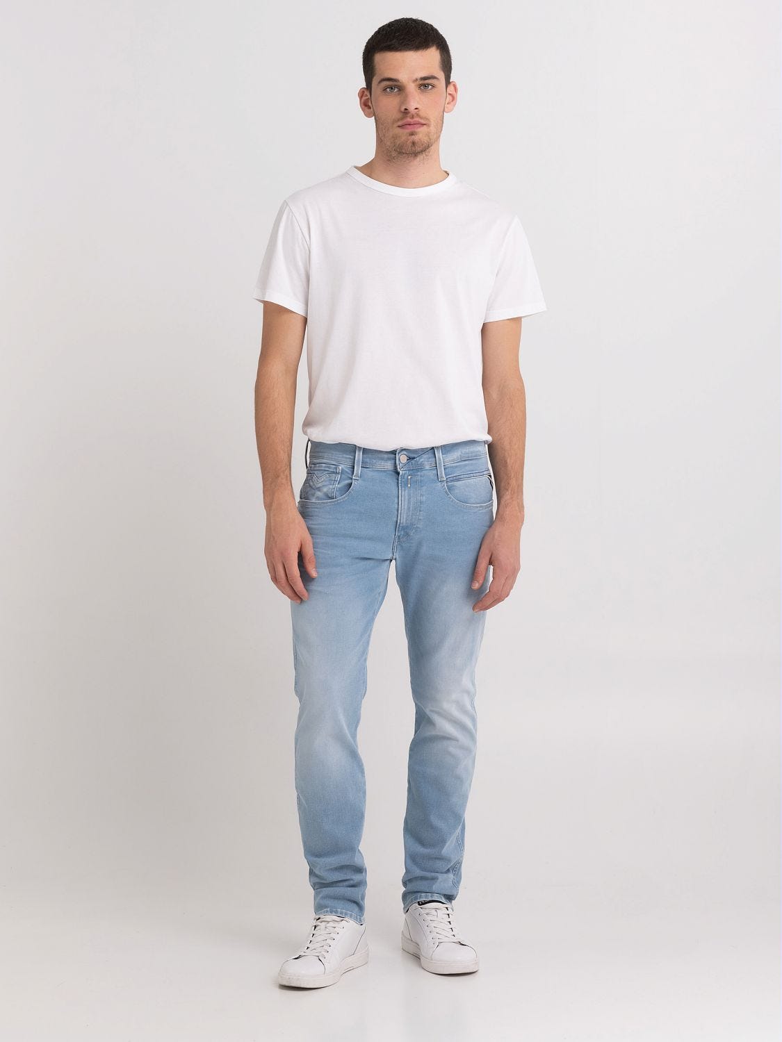 Replay anbass top light blue