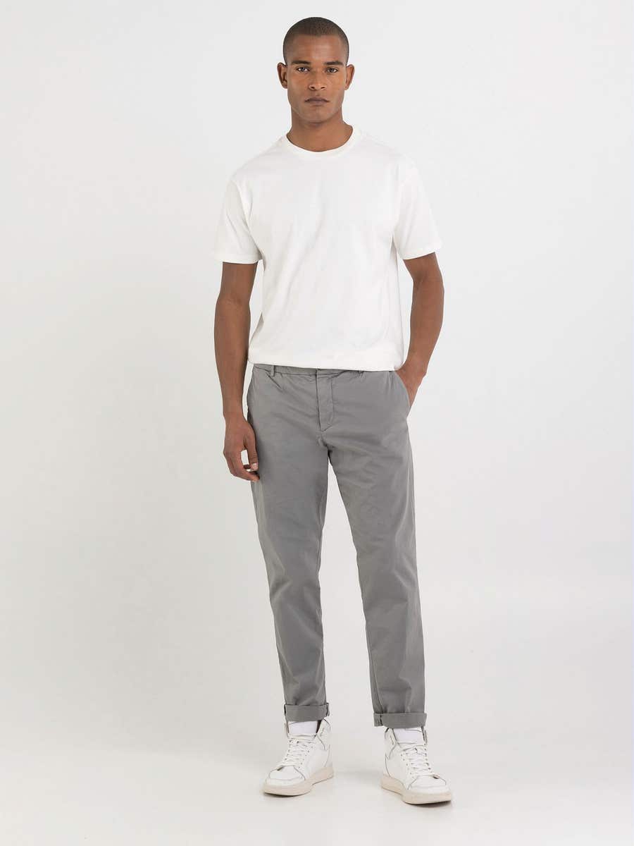 REPLAY Slim fit Replay Sartoriale chino trousers in twill M9788 .000.84407G STONE GREY 1