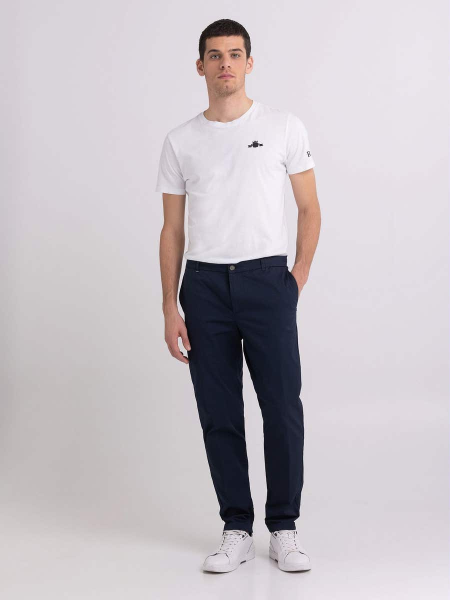 REPLAY Slim fit chino trousers in stretch gabardine M9889 .000.8452307 BLUE 1