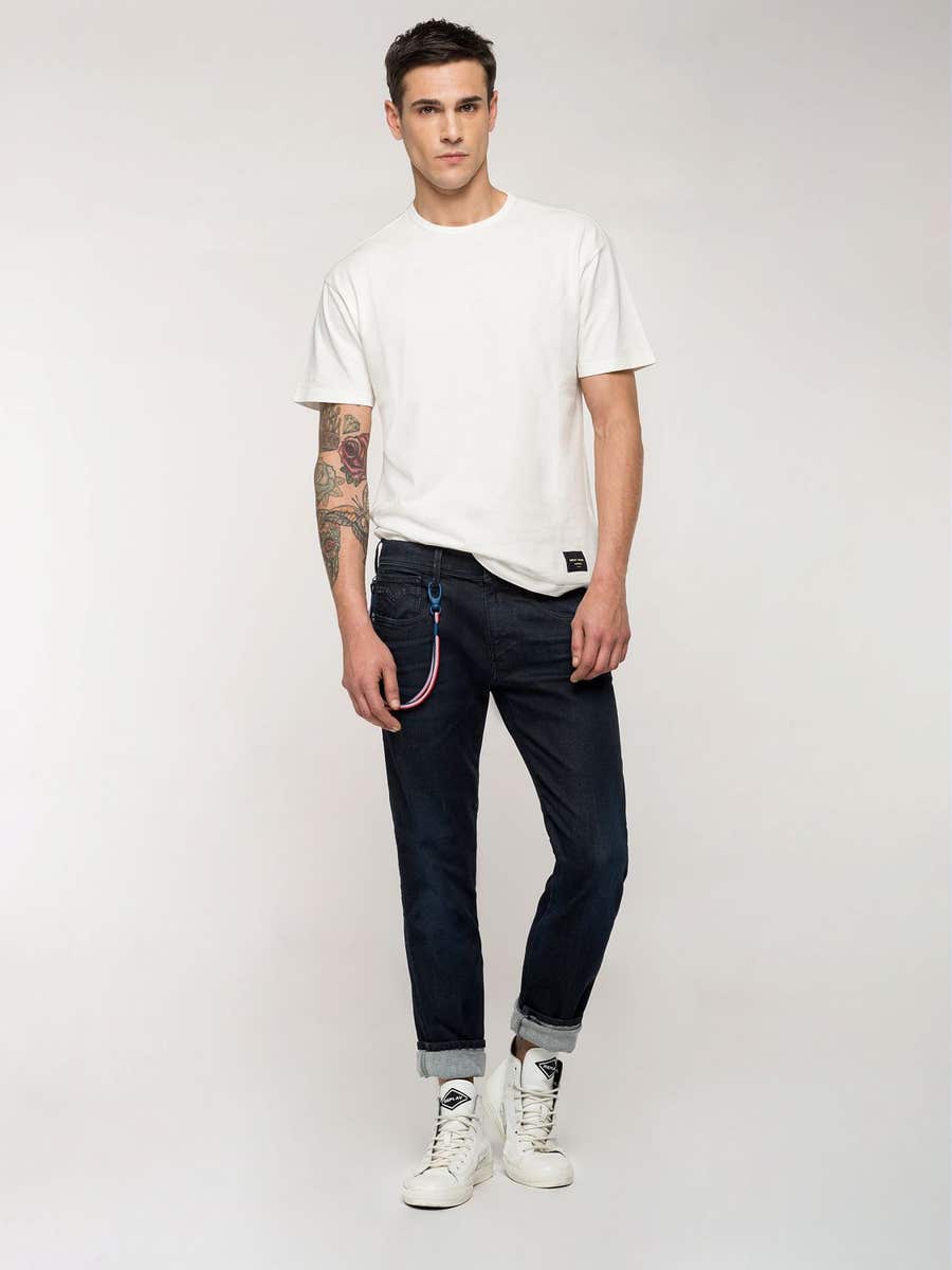 REPLAY Hyperflex Bio slim-fit Anbass jeans PSG914.000.661 G71 DARK BLUE 1