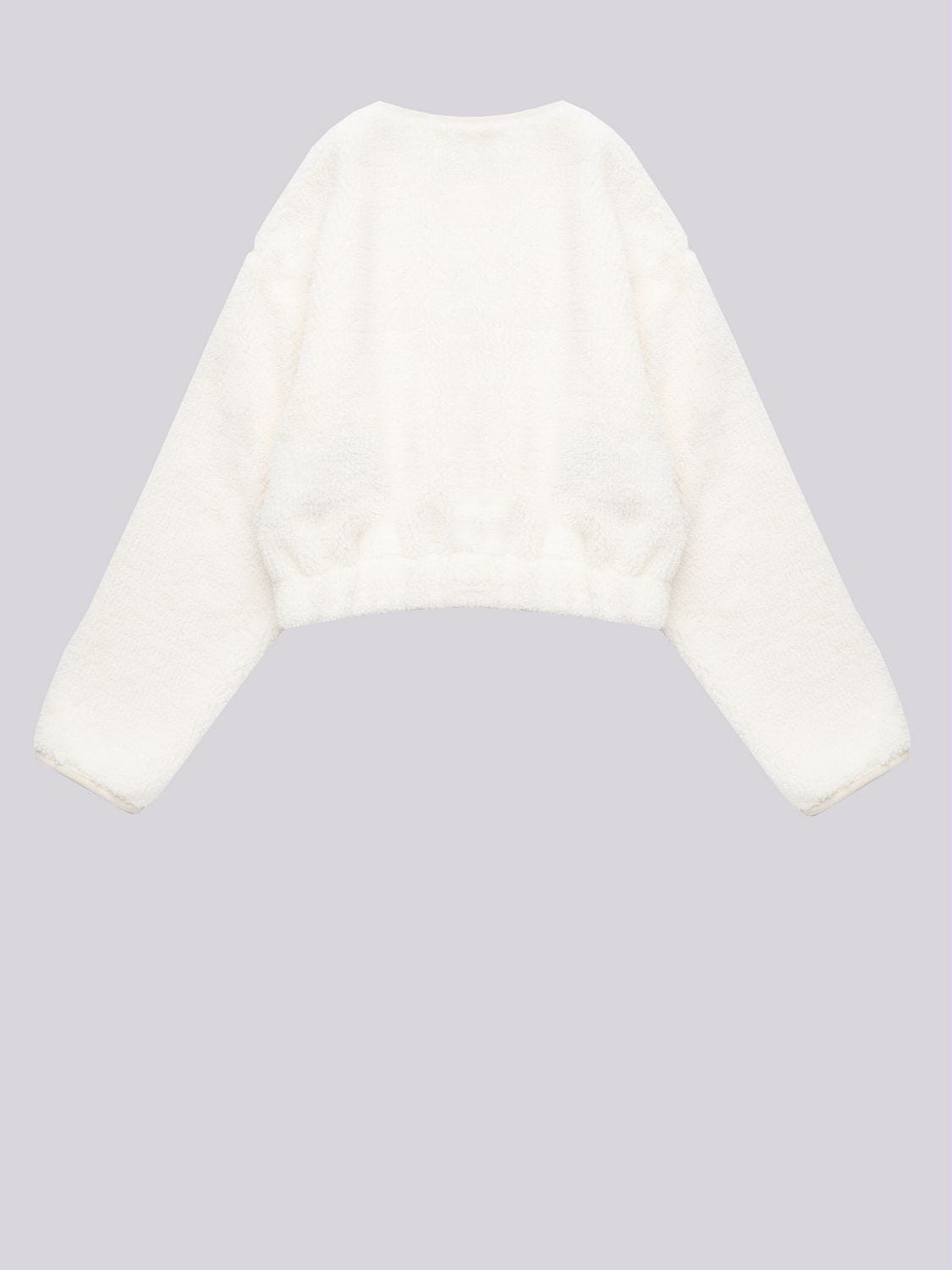 White fluffy sweatshirt discount