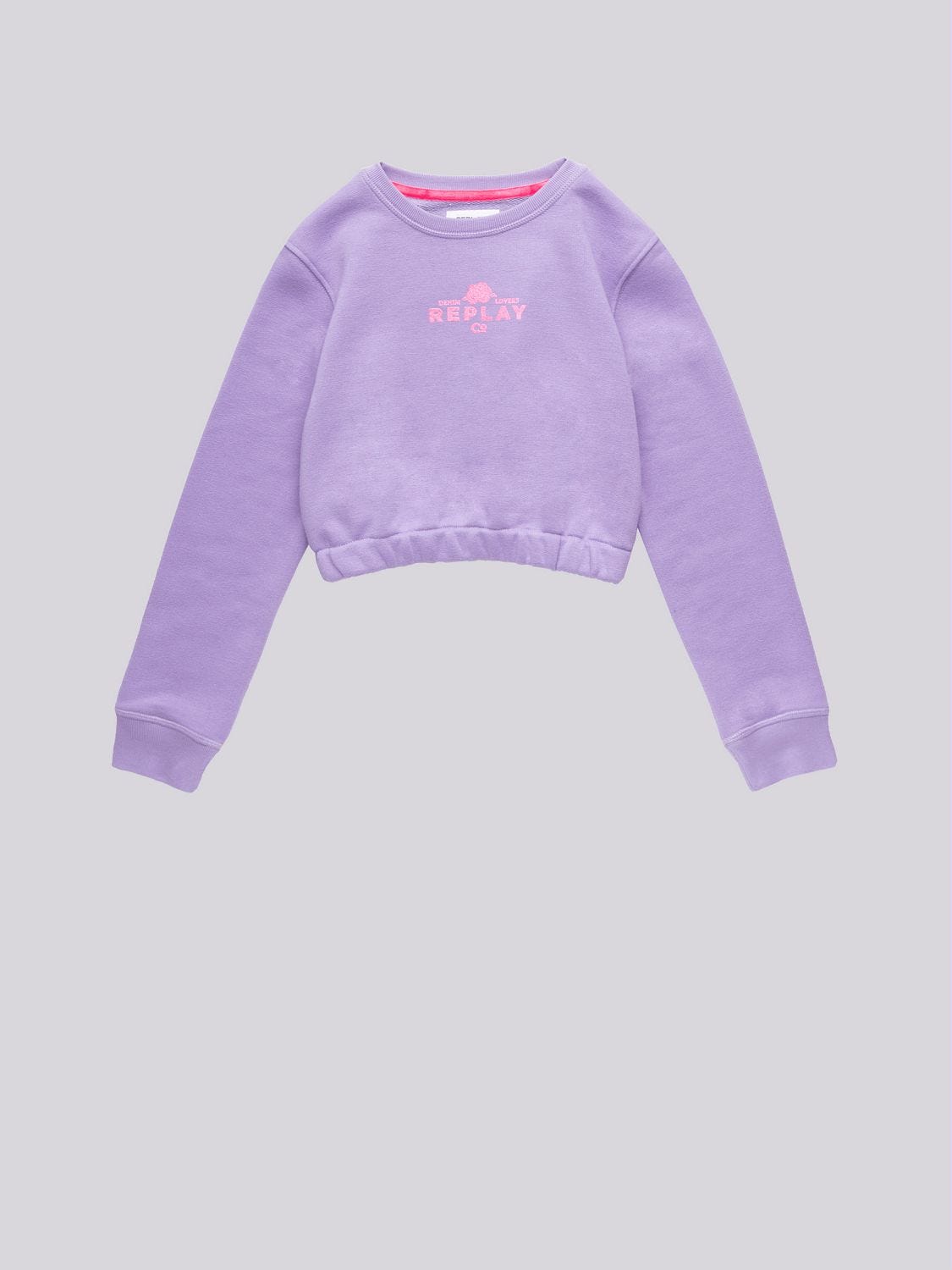 Cropped sweatshirt with glitter print