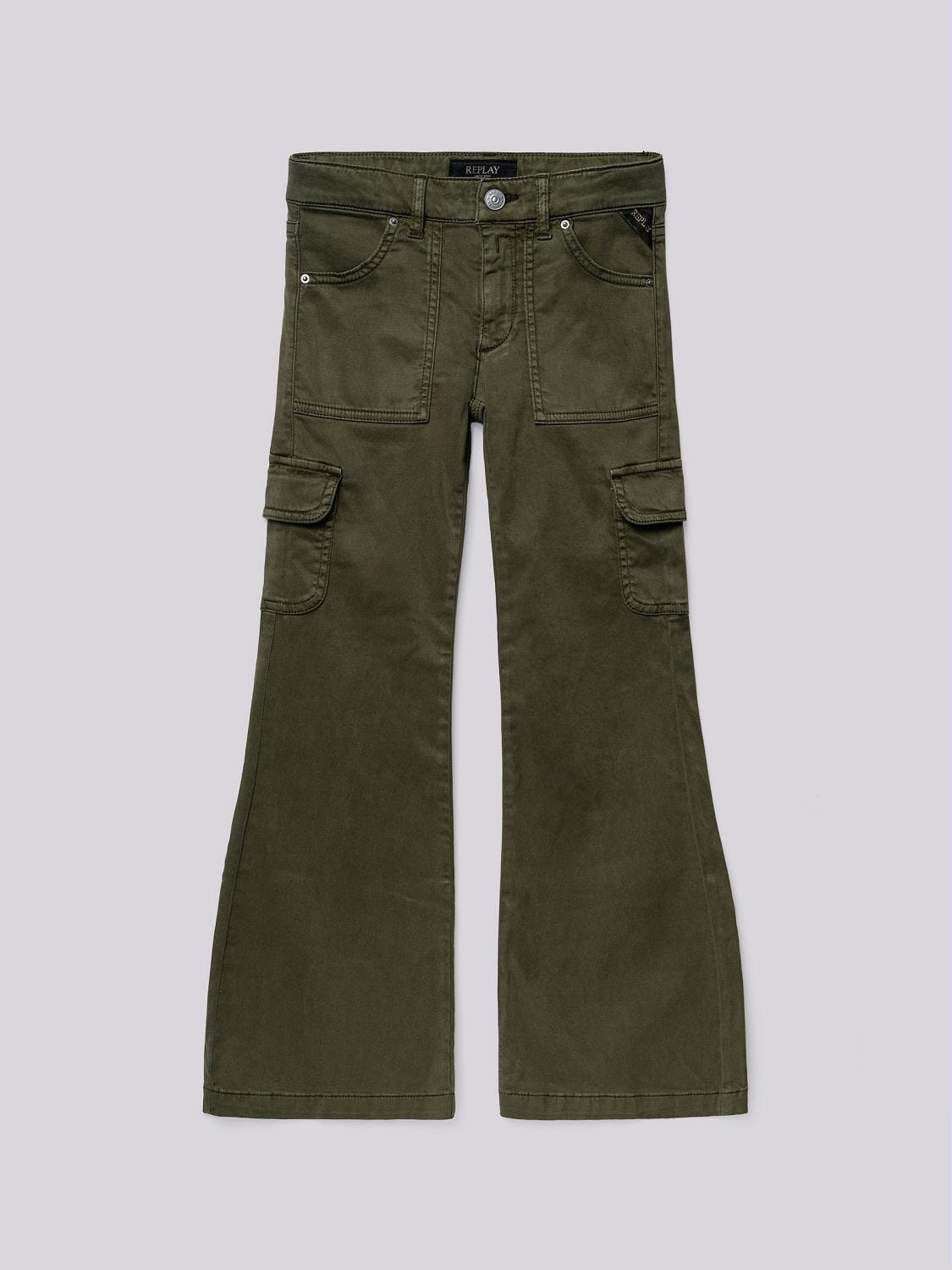 BOOTCUT GABARDINE TROUSERS