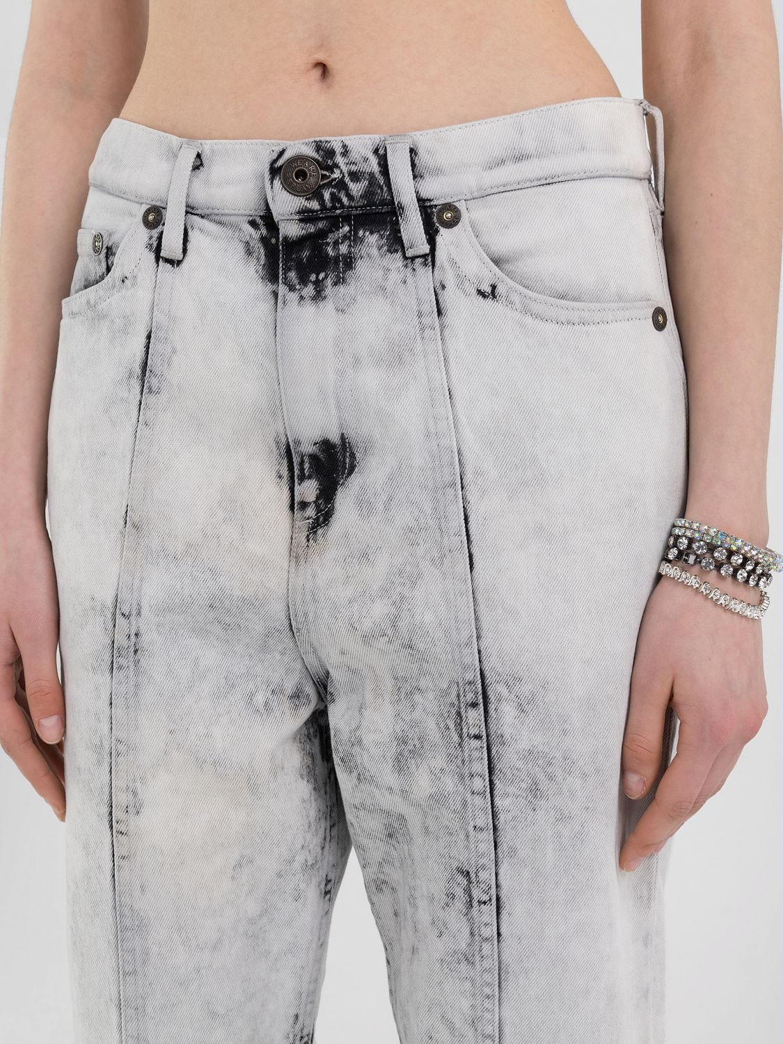 WOOL DENIM WIDE TROUSERS | CTHY