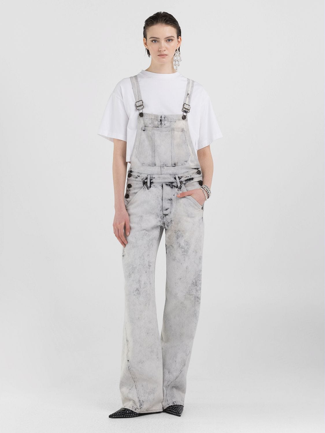 WE ARE REPLAY WIDE LEG DUNGAREES