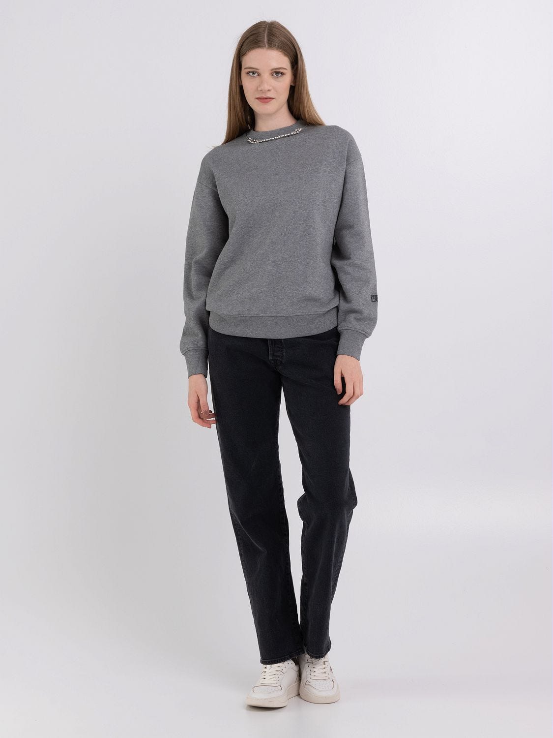 Grey new arrivals crewneck jumper