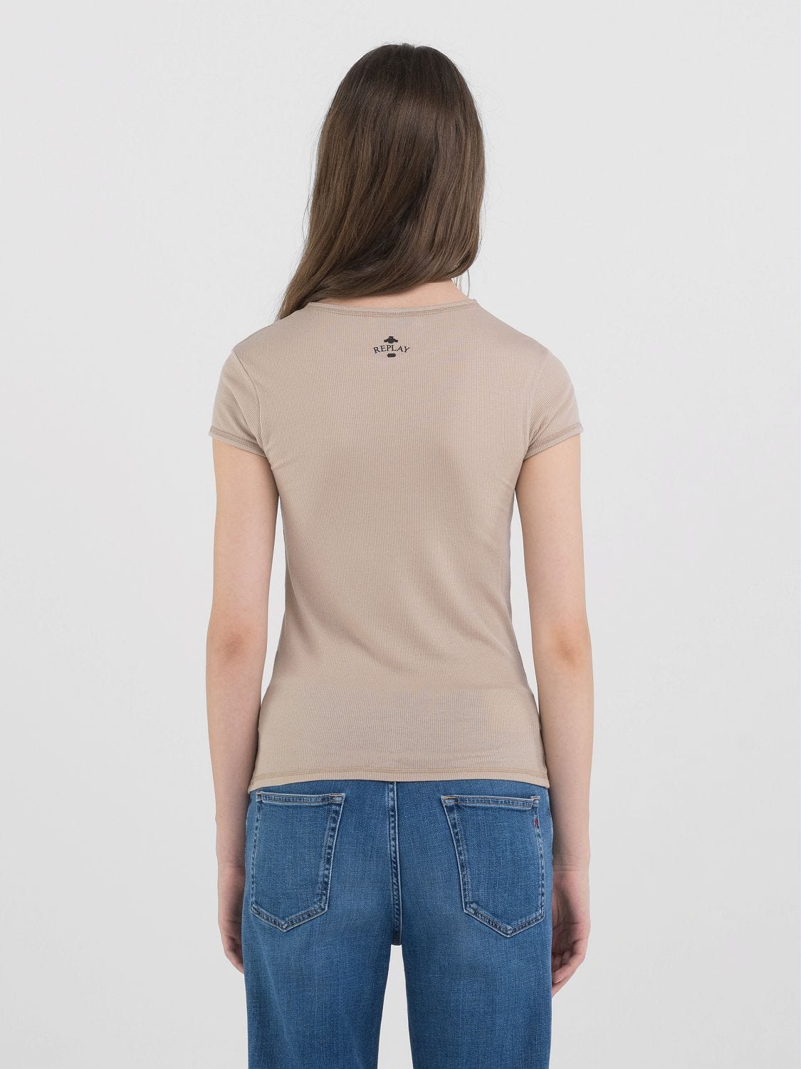 FINE-RIB SLIM-FIT T-SHIRT