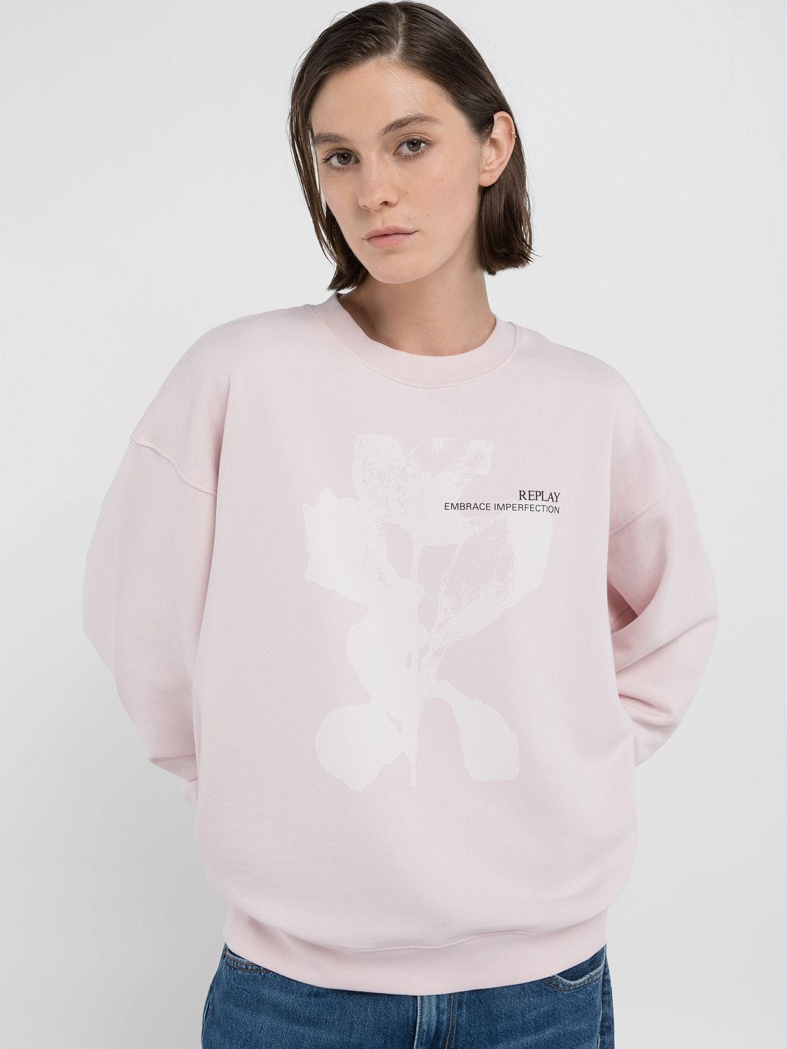 20-60代からのファッション通販  SWEATSHIRT PRINT FLOWER WITH トップス