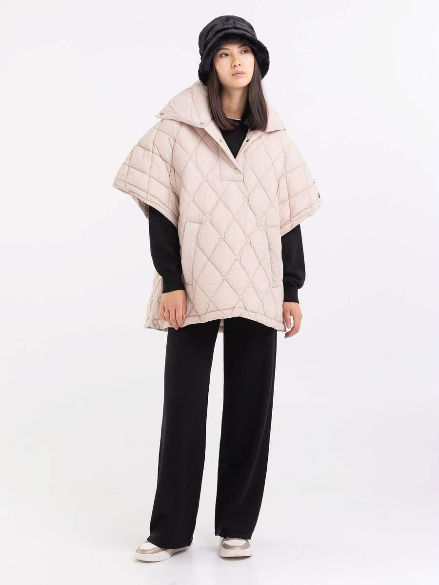 REPLAY Oversized cloak in quilted nylon W7806 .000.84736 DESERT 1